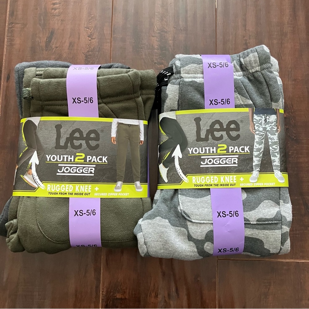 2 Lee Youth Jogger Pants 2-Pack with Rugged Knee - XS (5/6)